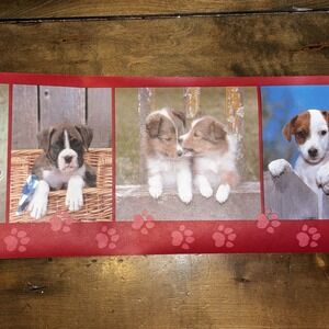 3pc VTG Puppy Dog Burgandy Wallpaper Border Taylor Pre-Pasted 7"x5yds 750-0813